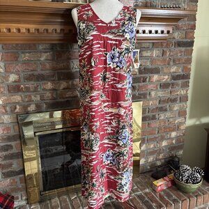 Hilo Hattie Red Sleeveless Dress New Old Stock Size Small Vintage